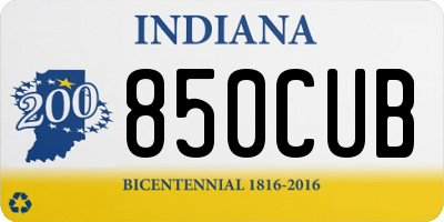 IN license plate 850CUB