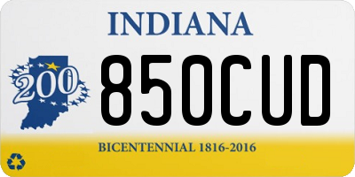 IN license plate 850CUD