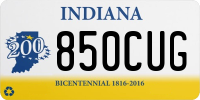 IN license plate 850CUG