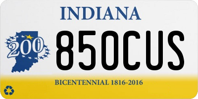 IN license plate 850CUS