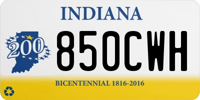 IN license plate 850CWH