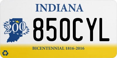 IN license plate 850CYL