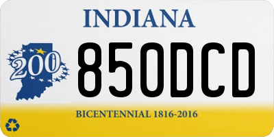 IN license plate 850DCD