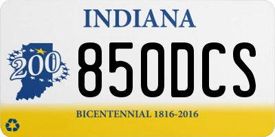 IN license plate 850DCS