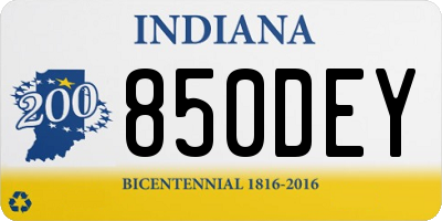 IN license plate 850DEY