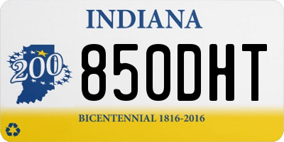 IN license plate 850DHT