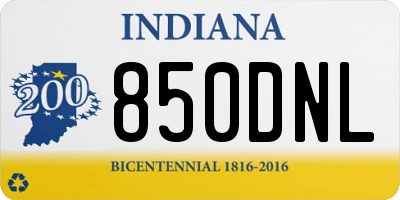 IN license plate 850DNL