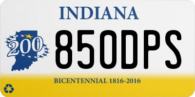 IN license plate 850DPS