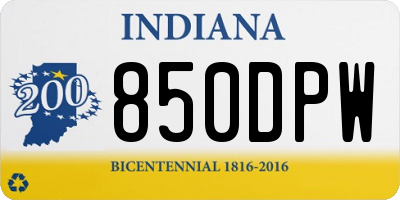 IN license plate 850DPW