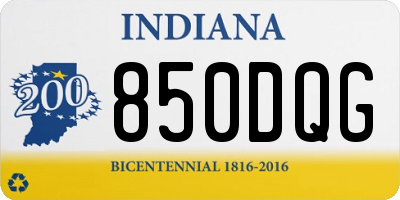 IN license plate 850DQG