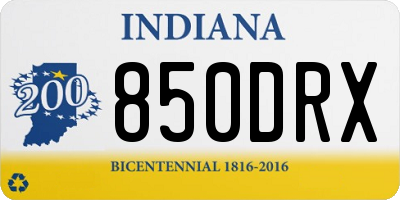 IN license plate 850DRX
