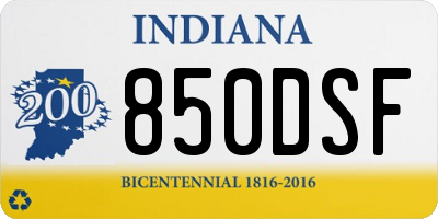 IN license plate 850DSF