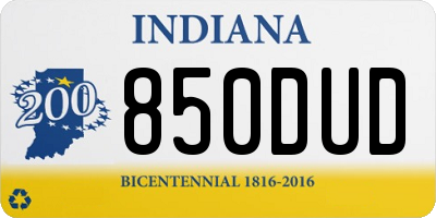 IN license plate 850DUD