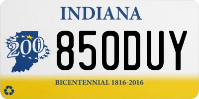 IN license plate 850DUY
