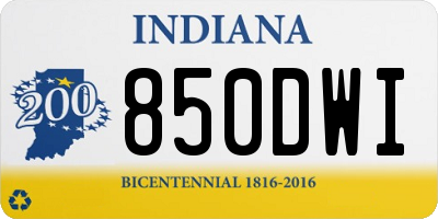 IN license plate 850DWI