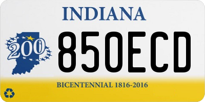 IN license plate 850ECD