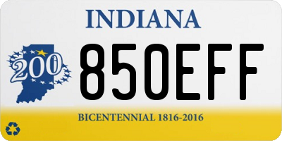 IN license plate 850EFF