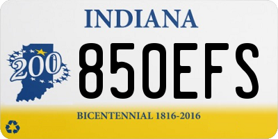 IN license plate 850EFS