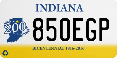 IN license plate 850EGP