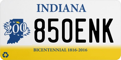 IN license plate 850ENK