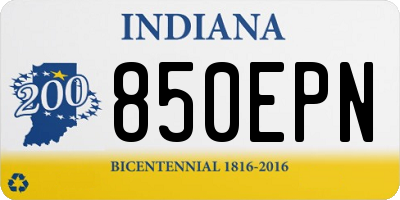 IN license plate 850EPN