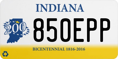 IN license plate 850EPP