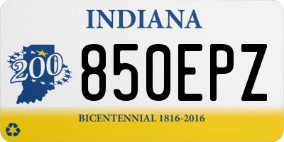 IN license plate 850EPZ
