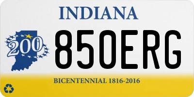 IN license plate 850ERG