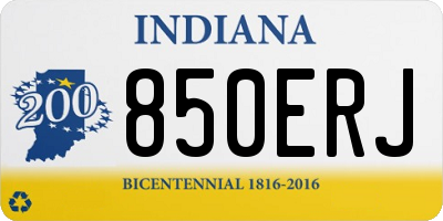 IN license plate 850ERJ
