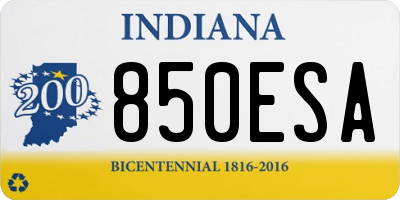 IN license plate 850ESA