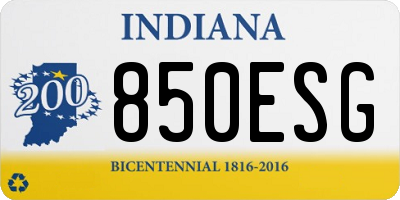 IN license plate 850ESG