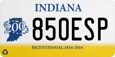 IN license plate 850ESP