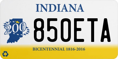 IN license plate 850ETA