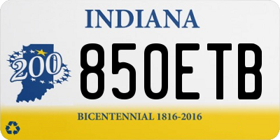 IN license plate 850ETB