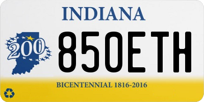 IN license plate 850ETH