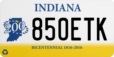 IN license plate 850ETK