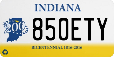 IN license plate 850ETY
