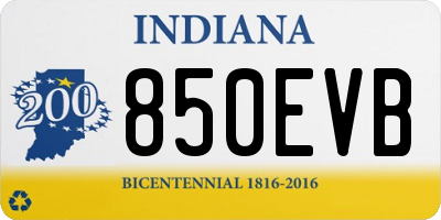 IN license plate 850EVB
