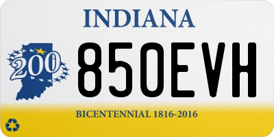 IN license plate 850EVH