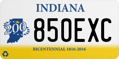 IN license plate 850EXC