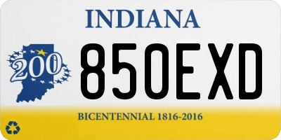 IN license plate 850EXD