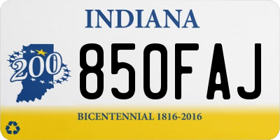 IN license plate 850FAJ
