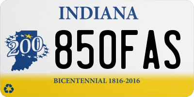 IN license plate 850FAS
