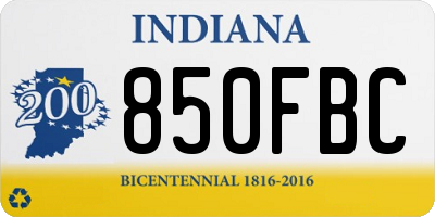 IN license plate 850FBC