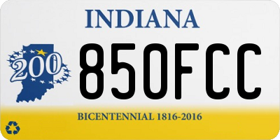 IN license plate 850FCC