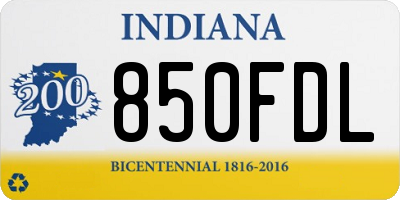IN license plate 850FDL
