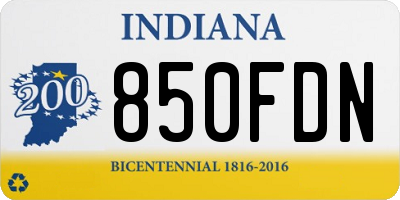 IN license plate 850FDN