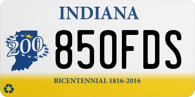 IN license plate 850FDS