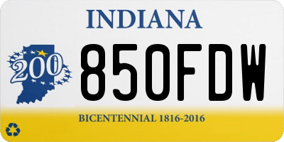 IN license plate 850FDW