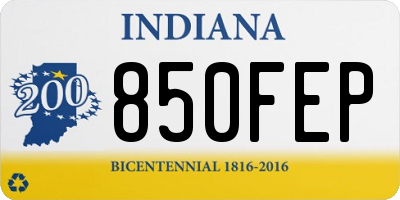 IN license plate 850FEP